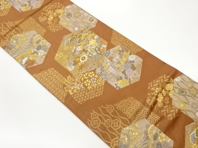 JAPANESE FUKURO OBI / WOVEN KIKKO PATTERN